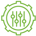 Gear with sliders icon, representing ad hoc services.